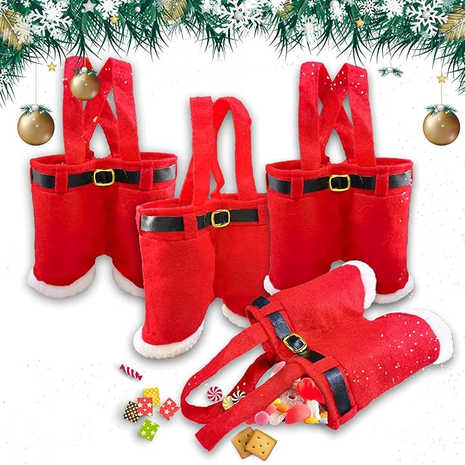 件圣诞老人裤礼品袋,创意圣诞圣诞老人*短裤裤袋圣诞红色圣诞老人裤子