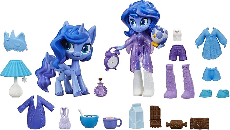 My Little Pony Equestria Girls Luna Potion Princess 套装 3 英寸 约7 6 厘米 迷你娃娃和玩具小马公仔 带 个配件 玩具 亚马逊中国