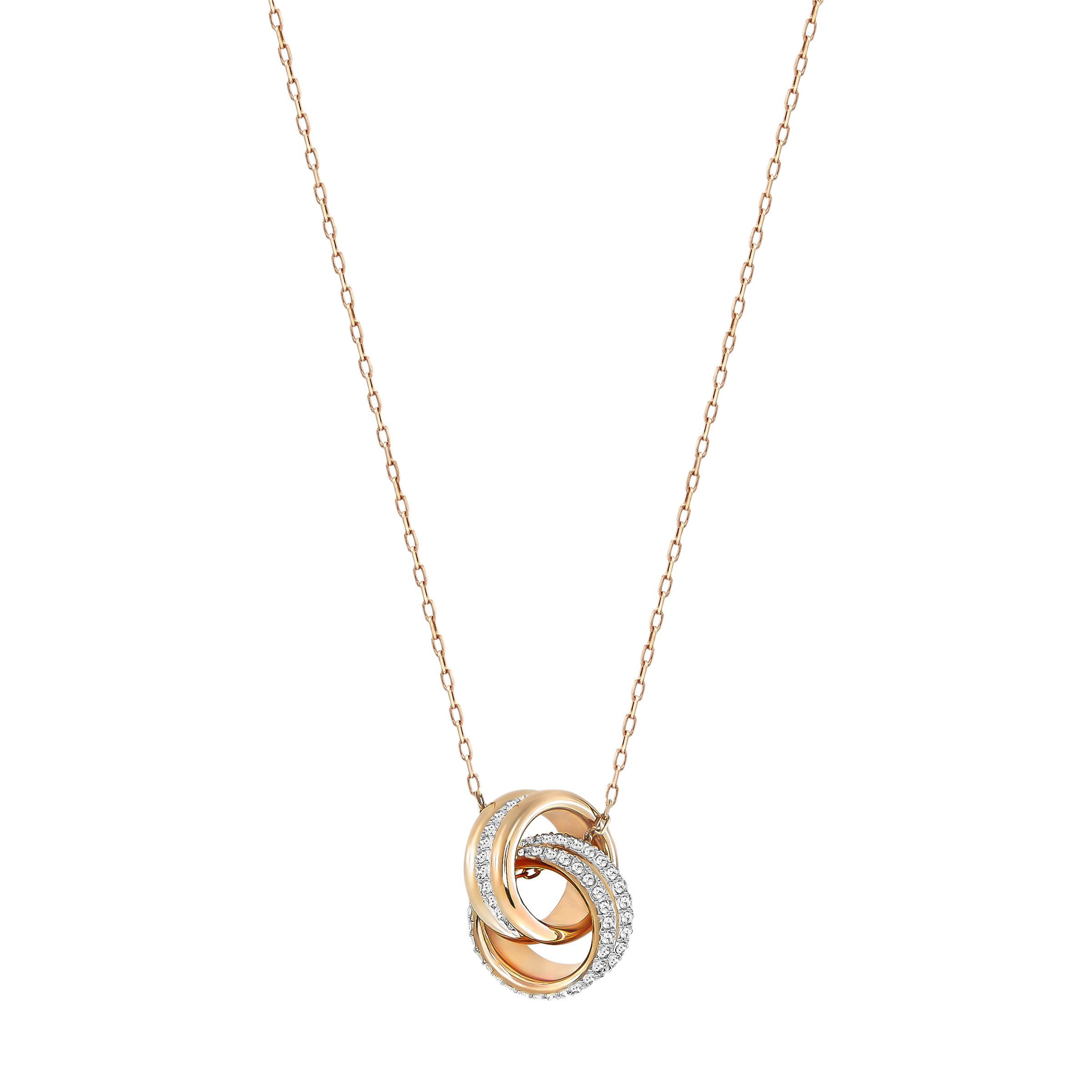 Swarovski Further collection double ring pendant necklace