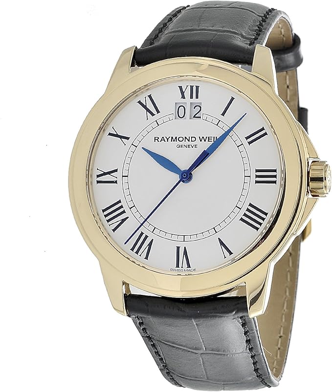 raymond weil 男式5476-p-00300传统圆保护套金色手表