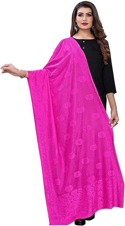 siril 女式莱卡毛圈提花杜帕塔, 粉红色, free size