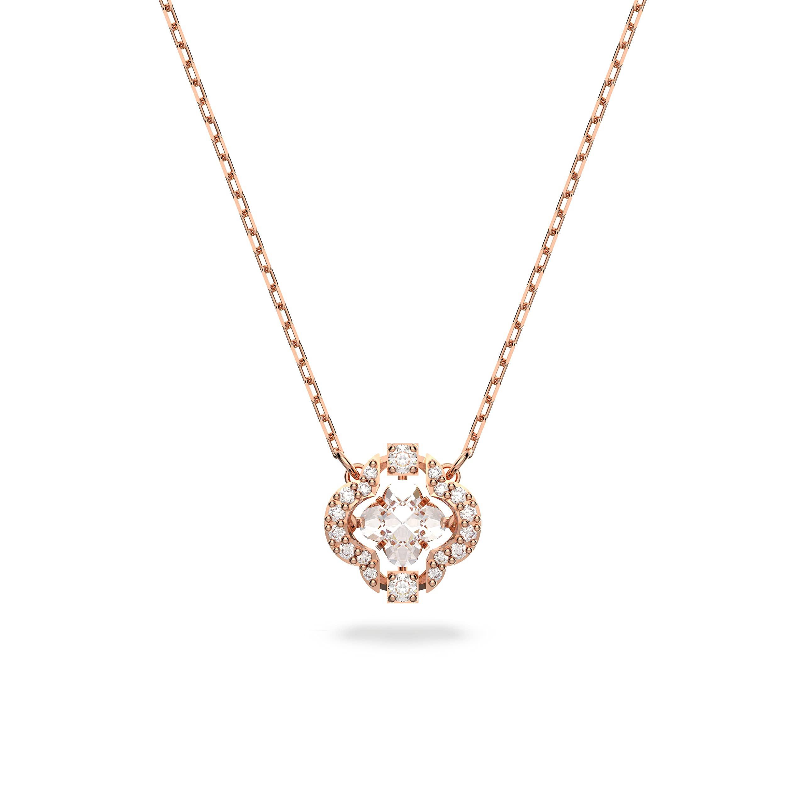 Swarovski Necklace Rose Gold round beating heart pendant