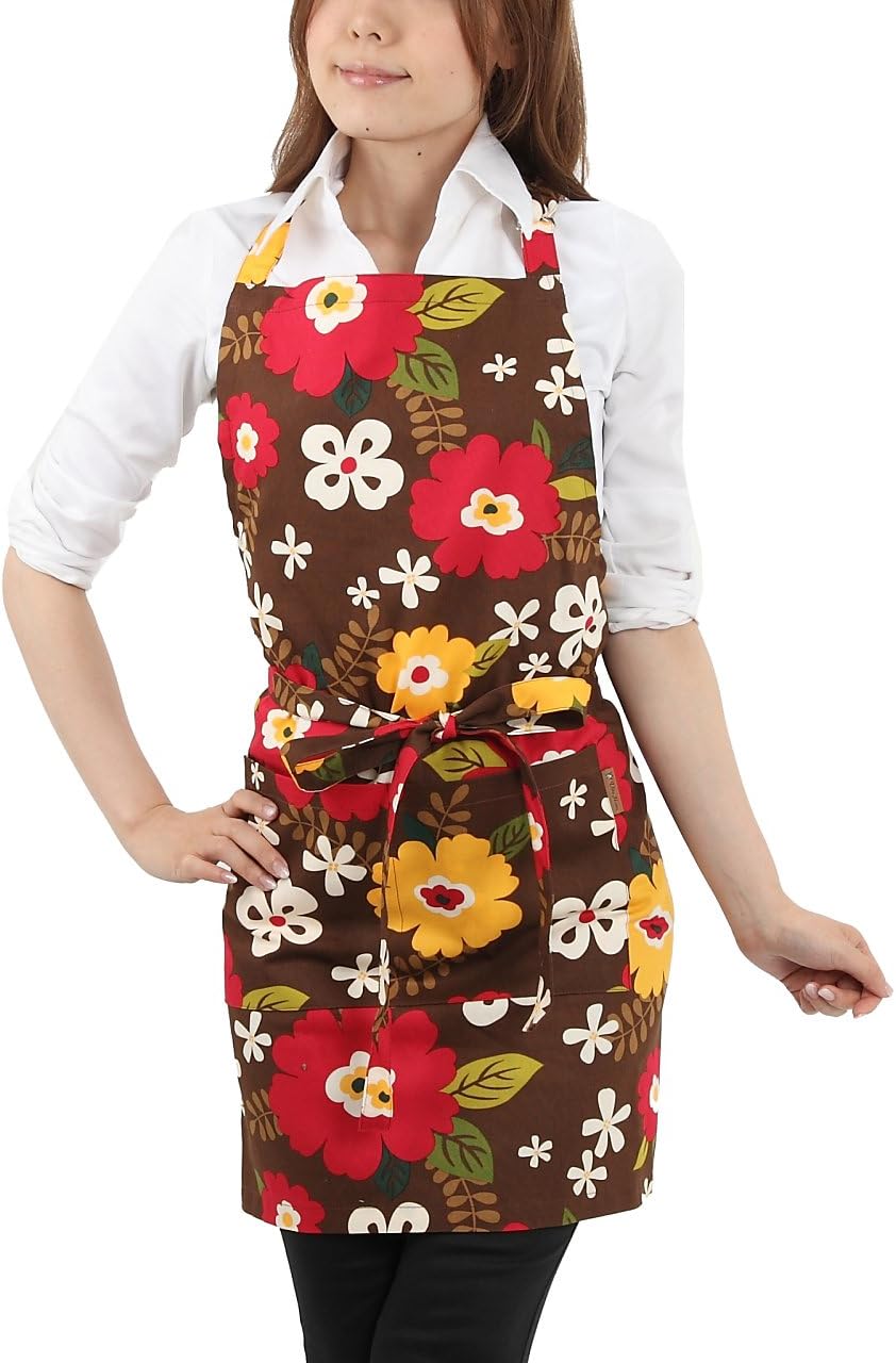 【北欧 日本制造 围裙 前排厨房杂货】 vita home 长围裙 普丽 棕色