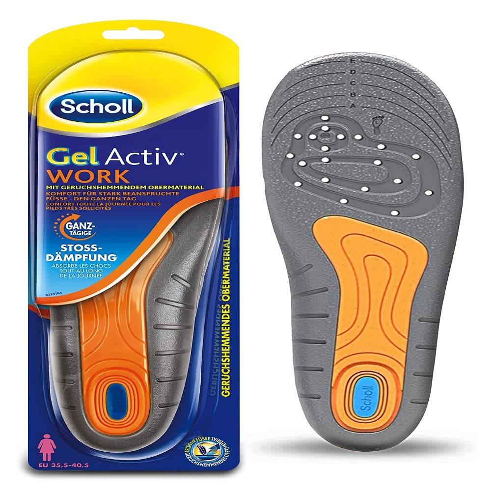 Scholl GelActiv work shoe insoles - make work shoes more comfortable to wear - pairs, suitable for shoe sizes 5.5-40.5