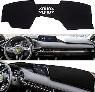 法兰绒仪表板盖防滑汽车仪表板垫适合 2019-2021 马自达 3 遮阳无眩光