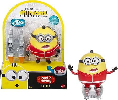 Mattel Minions Gru Loud N Rowdy Otto 会说话的动作公仔与功夫火箭滑冰玩具 儿童礼物4 岁及以上 玩具 亚马逊中国