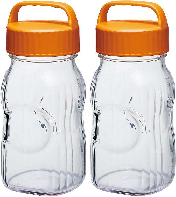 东洋佐佐木玻璃 腌渍上部 水果糖浆瓶 日本制造 橙色 1500毫升 i