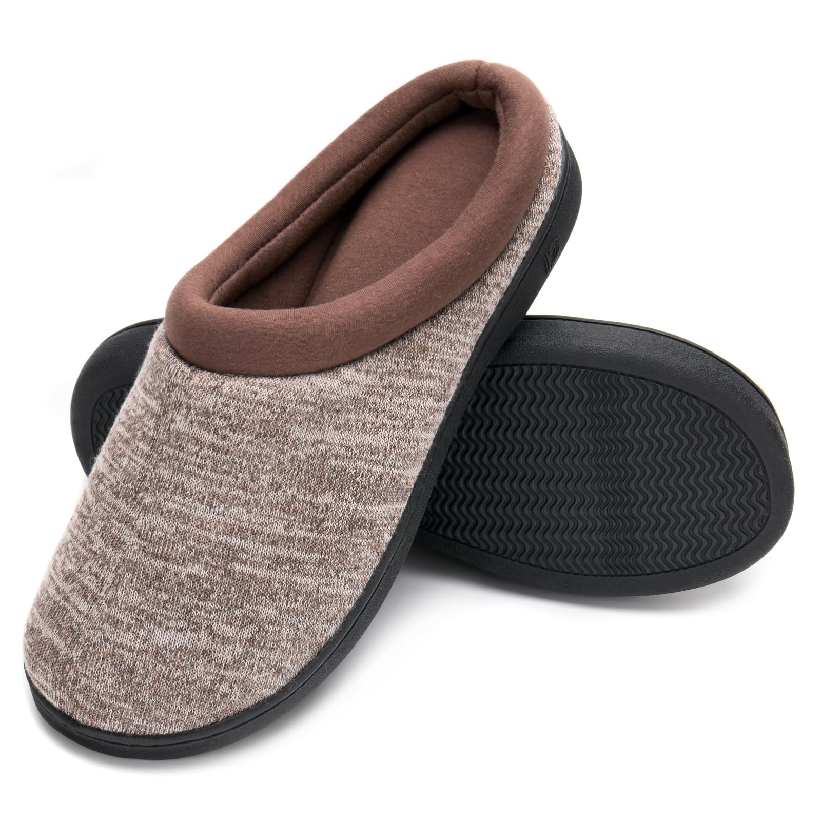 Temi Men's Bedroom Slippers,* Foam warm and comfortable slippers, Men's Winter comfortable Soft home slippers indoor non-slip sole size black