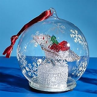 stealstreet ss-ug-hdc-166,4 英寸假日雪球球发光玻璃装饰品,透明色