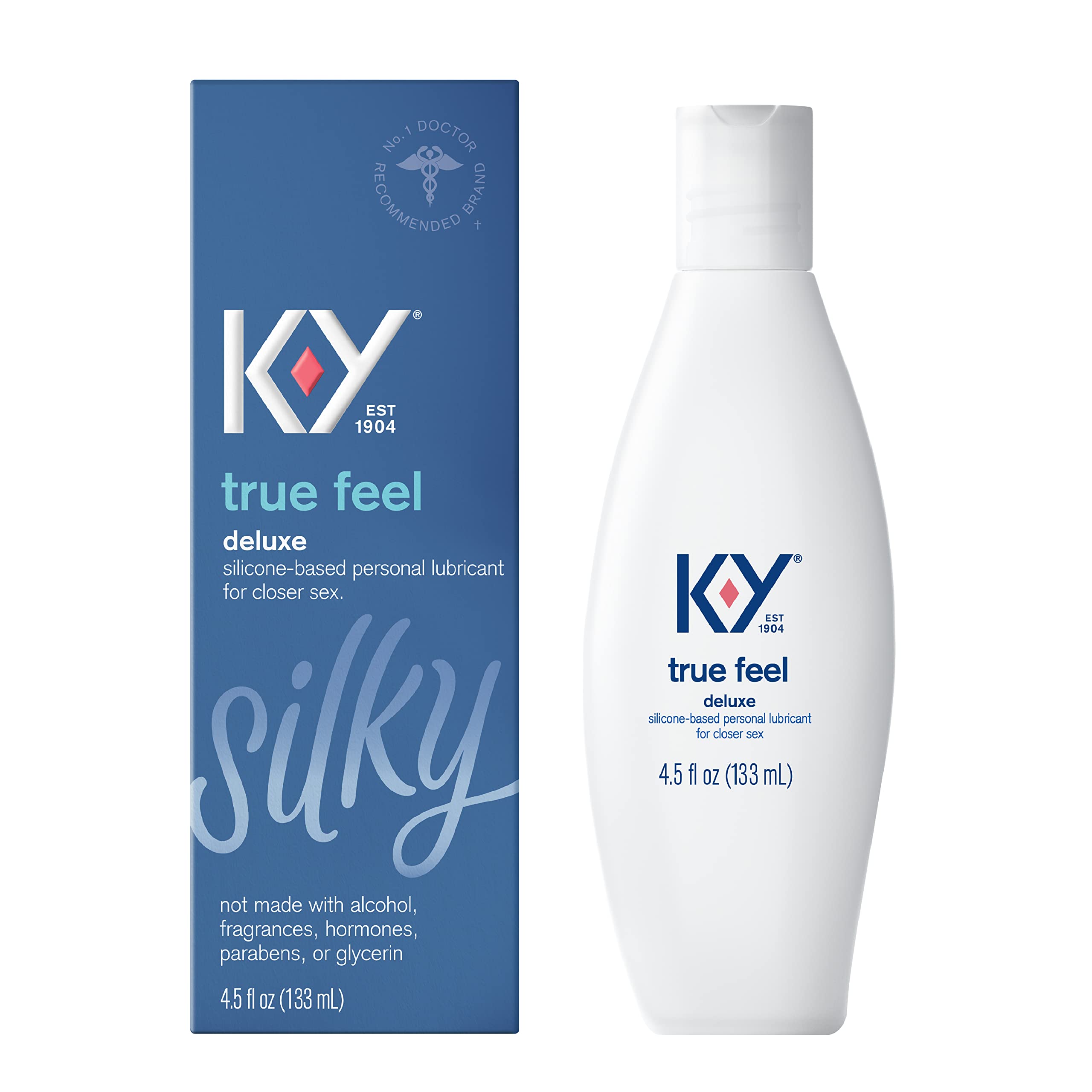 Women's Sexual Lubricant,K-Y True Feel Premium Silicone Personal Lubricant, Sex Friendly Natural rubber latex * set,4.5 ounces (approximately 127.5 grams)