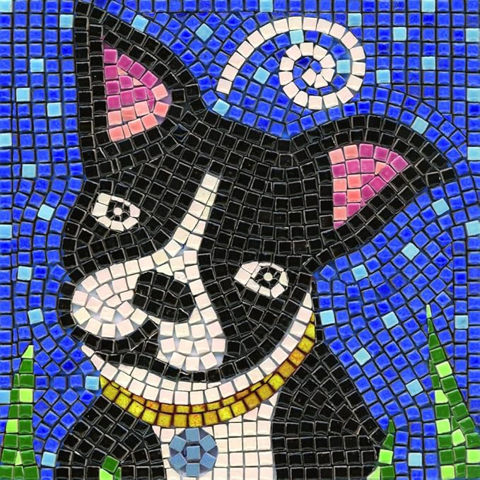 diy 马赛克艺术套件 7 英寸方形,20x20 厘米 dog - boston terrier