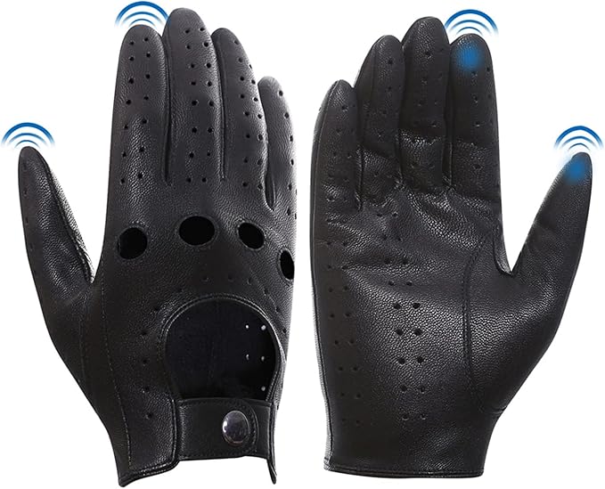 harssidanzar 男士皮革驾驶手套无衬里