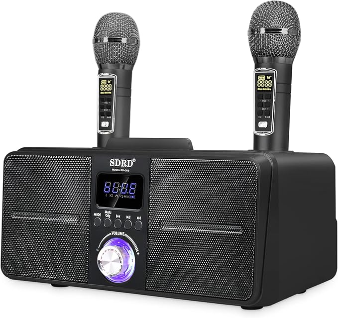 机,带 2 个无线麦克风,蓝牙扬声器 pa 系统,平板电脑支架,电视唱歌机