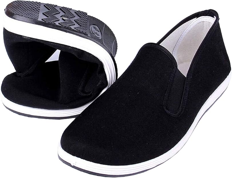 功夫太极武术鞋橡胶鞋底中性款帆布防滑时尚气功训练鞋黑色