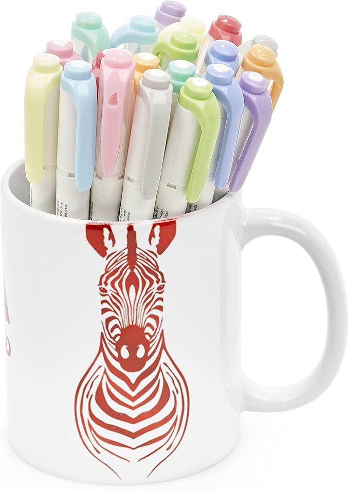 zebra 荧光笔 mildliner 双头刷笔 标准颜色 20 件马克杯套装