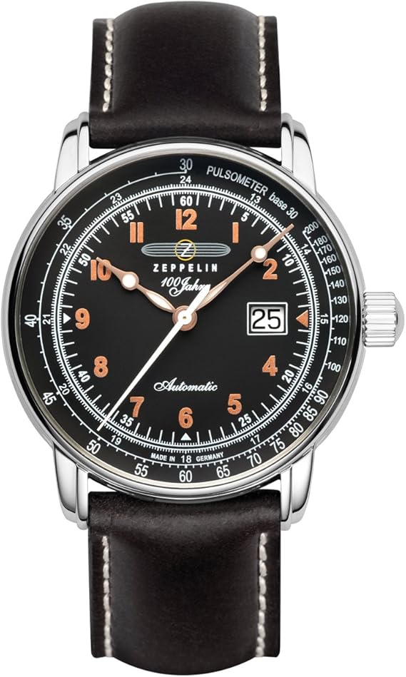 zeppelin 齐柏林 中性款石英手表带计时码表皮革7654 5