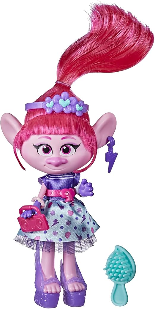 trolls dreamworks trollstopia rockabilly poppy 时尚娃娃,带礼服和