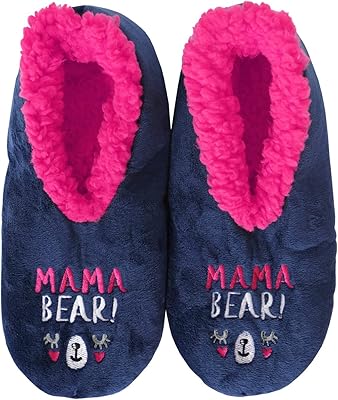 splosh 女式 mama bear 拖鞋,柔软,舒适,蓬松的拖鞋.可机洗,防滑鞋底.