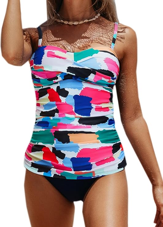 bikinx 女式坦基尼泳衣加大码泳衣*佳收腹泳装