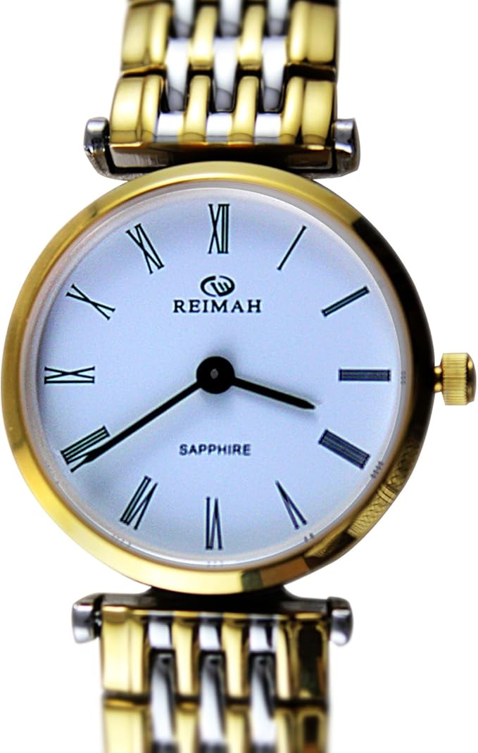 reimah 雷迈 全钢 石英 情侣款 间金 白盘 女表 6040l
