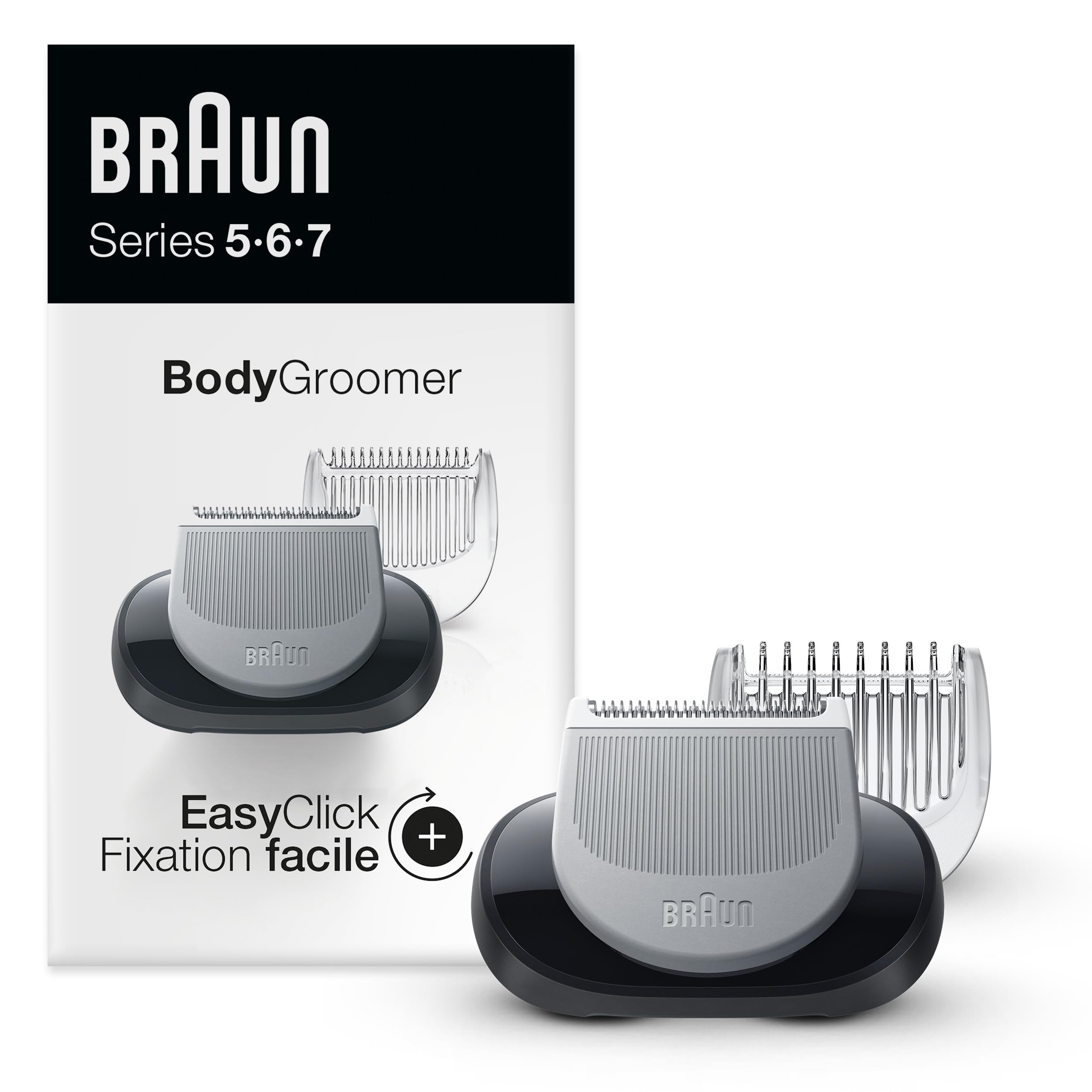 BRAUN EasyClick Body Care accessories for series 5, 6, 7 electric shavers, compatible with 508s, 500s, 6075cc, 707cc, 7075cc, 7085cc, 700s, 5050cs, 600s, 607cc,  707cs