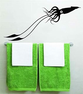 家用乙烯基墙引言贴花 - 剪影单眼鱿鱼海洋动物时尚墙贴,方便家居装饰