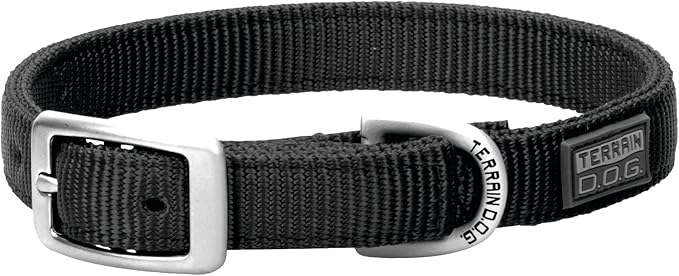o.g. 尼龙双层狗项圈,黑色,1.91 厘米 x 38.10 厘米