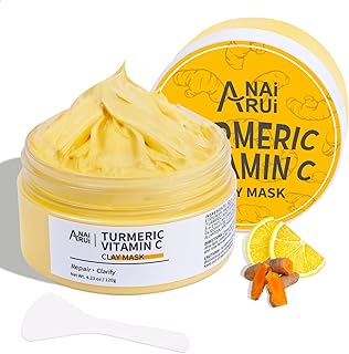 anairui 姜黄维生素 c 粘土面膜,适用于*和黑斑,维生素 c 和 e 粘土
