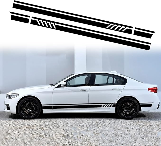 ruiante 汽车车身侧面贴纸 长条汽车乙烯基薄膜 包装贴花 赛车 diy