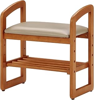 不二貿易(fujiboeki) 玄关椅子 玄关长椅 自然 木制 支撑椅 95778