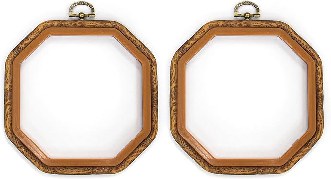 auear,2 件装矩形橡胶装饰刺绣框展示框,适用于艺术工艺缝纫