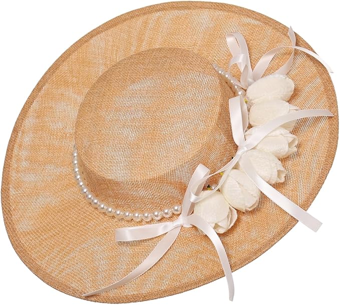 cosdreamer 维多利亚时代帽子女士女孩茶会帽子复古花朵平帽