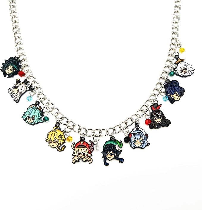 genshin impact charm 项链男士女士礼物, 锌 : 亚马逊中国: 珠宝首饰