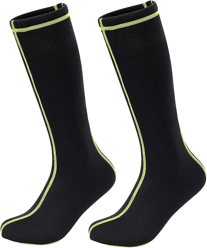 男式女式长潜水袜防滑潜水服靴氯丁橡胶及膝袜弹性温暖水鳍袜水鞋沙滩