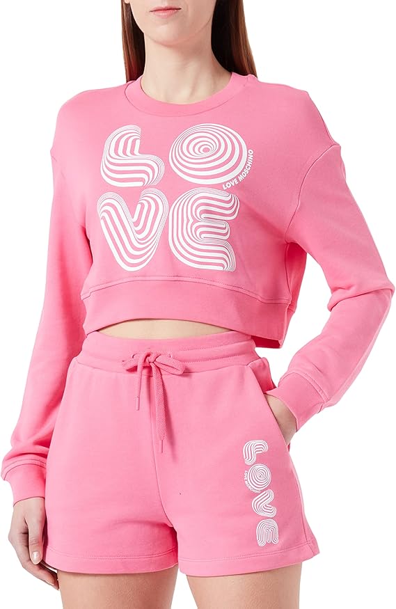 love moschino 女士 cropped fit 长袖圆领运动衫
