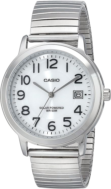 casio 卡西欧 男式 mtp-s100e-7bvcf 易读太阳能不锈钢手表