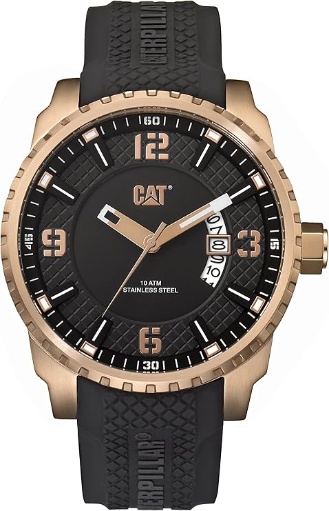 cat watches 男式"mossville multi"石英不锈钢和硅胶休闲手表,颜色