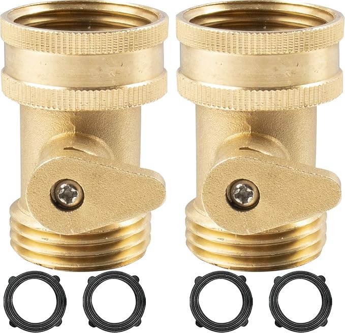 9 厘米)重型黄铜关闭阀门花园软管连接器开关阀门适用于花园软管,带 4