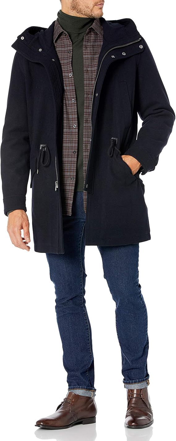 cole haan 男式羊毛麦尔登呢大衣