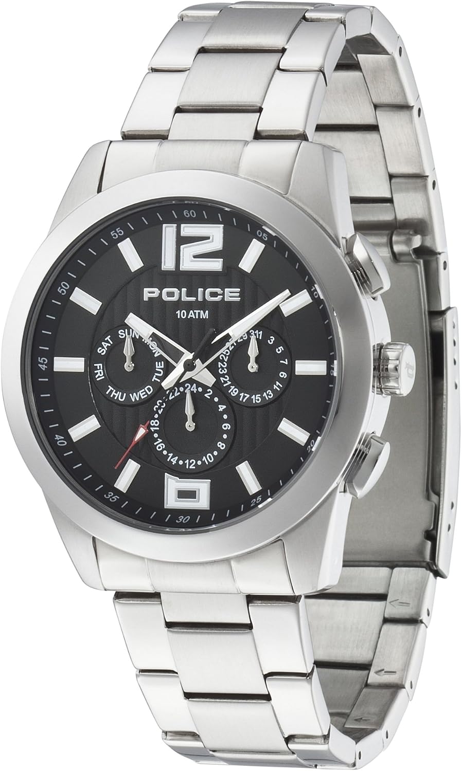 police 男士手表 trophy lancer mf 计时表,不锈钢,银色,13399js/02m