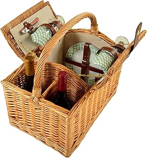 picnic at ascot vineyard picnic basket for 2, natural/gazebo