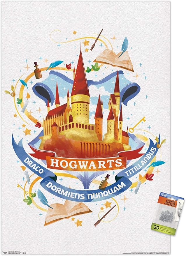 魔法世界:哈利波特 - 霍格沃茨城堡魅力墙海报,带推销