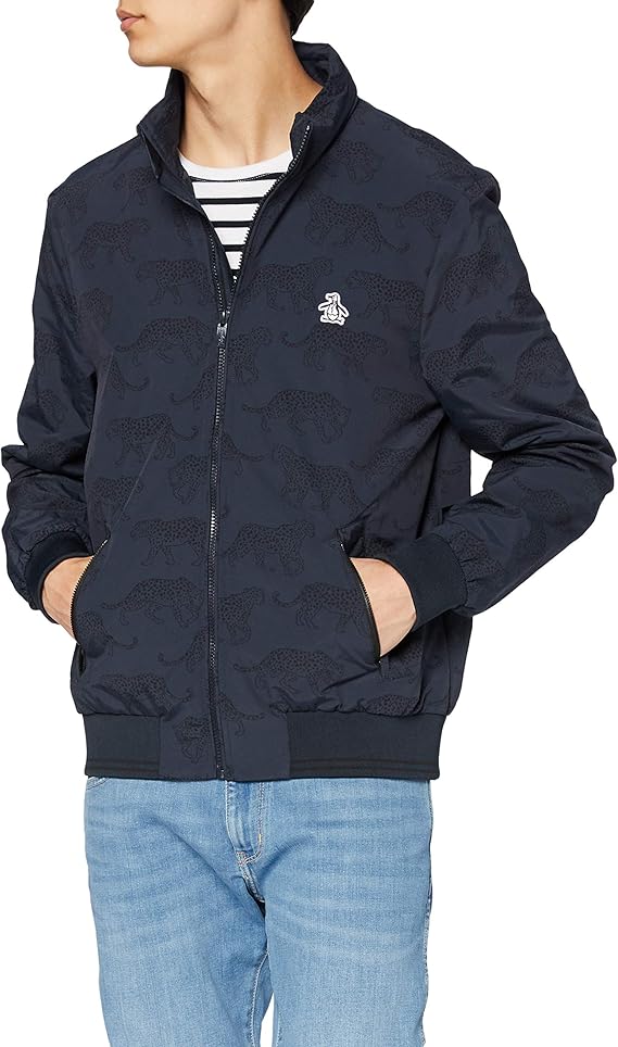 original penguin 男式印花豹纹夹克