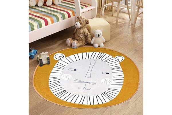 ustide 狮子儿童地毯,防滑可水洗厚地毯,适用于游戏室床边婴儿幼儿