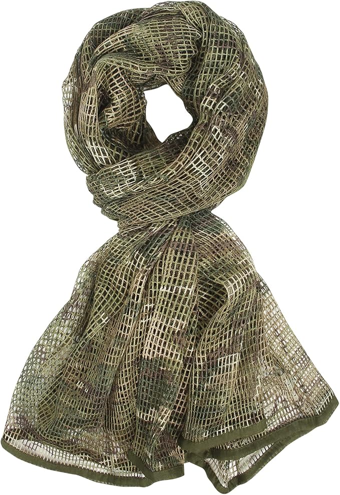 polopa 狙击手面纱战术迷彩围巾双印刷军事迷彩网眼围巾,用于狩猎拍摄