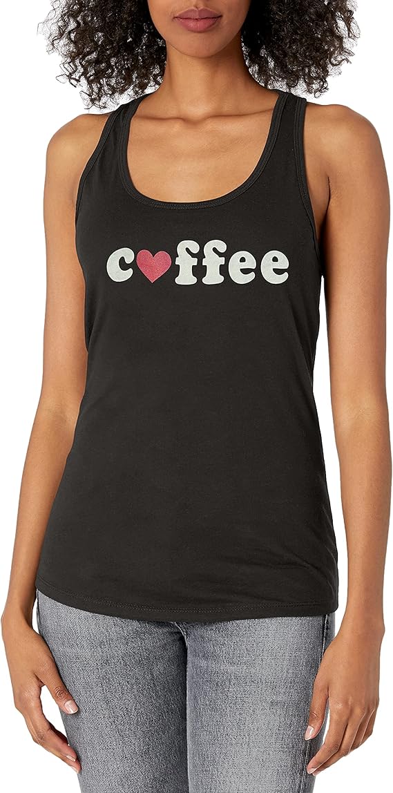 chin-up 女式咖啡心形理想工字背心图案背心