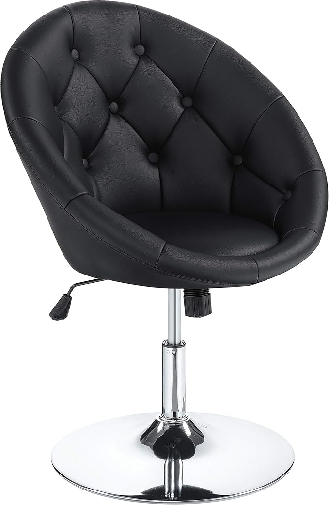 coaster 102580 round-back swivel chair, black