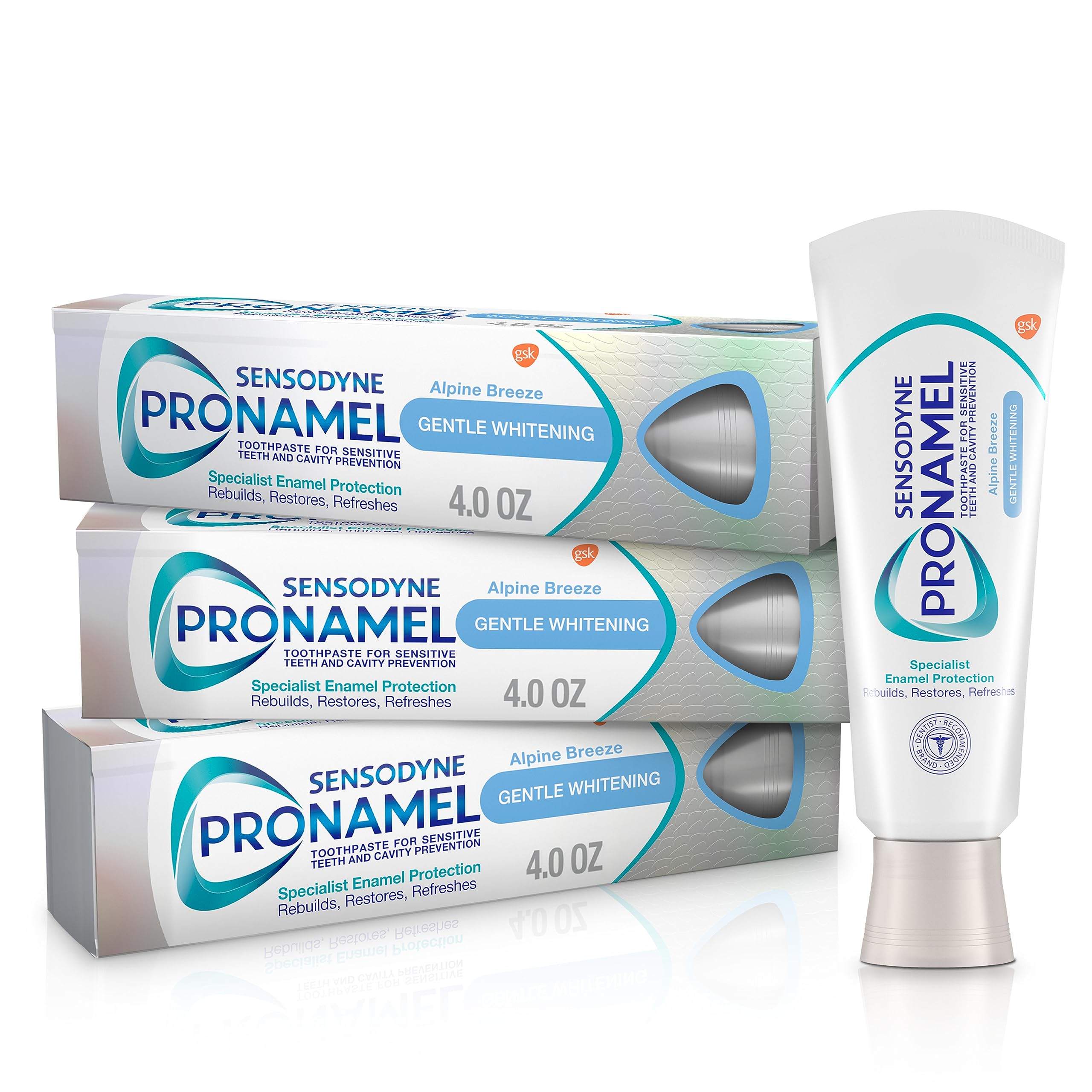Pronamel Sensodyne Gentle Tooth Whitening Enamel Toothpaste for sensitive teeth, rehardening and strengthening of tooth enamel, 4 oz (about 8.8 ml) pieces