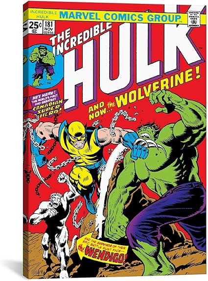 Icanvasart Mrv392 漫画 狼人 绿巨人与狼人漫画181 版marvel Comics 帆布印刷品 66 04 X 45 72 Cm 3 81 Cm 深 家居 亚马逊中国