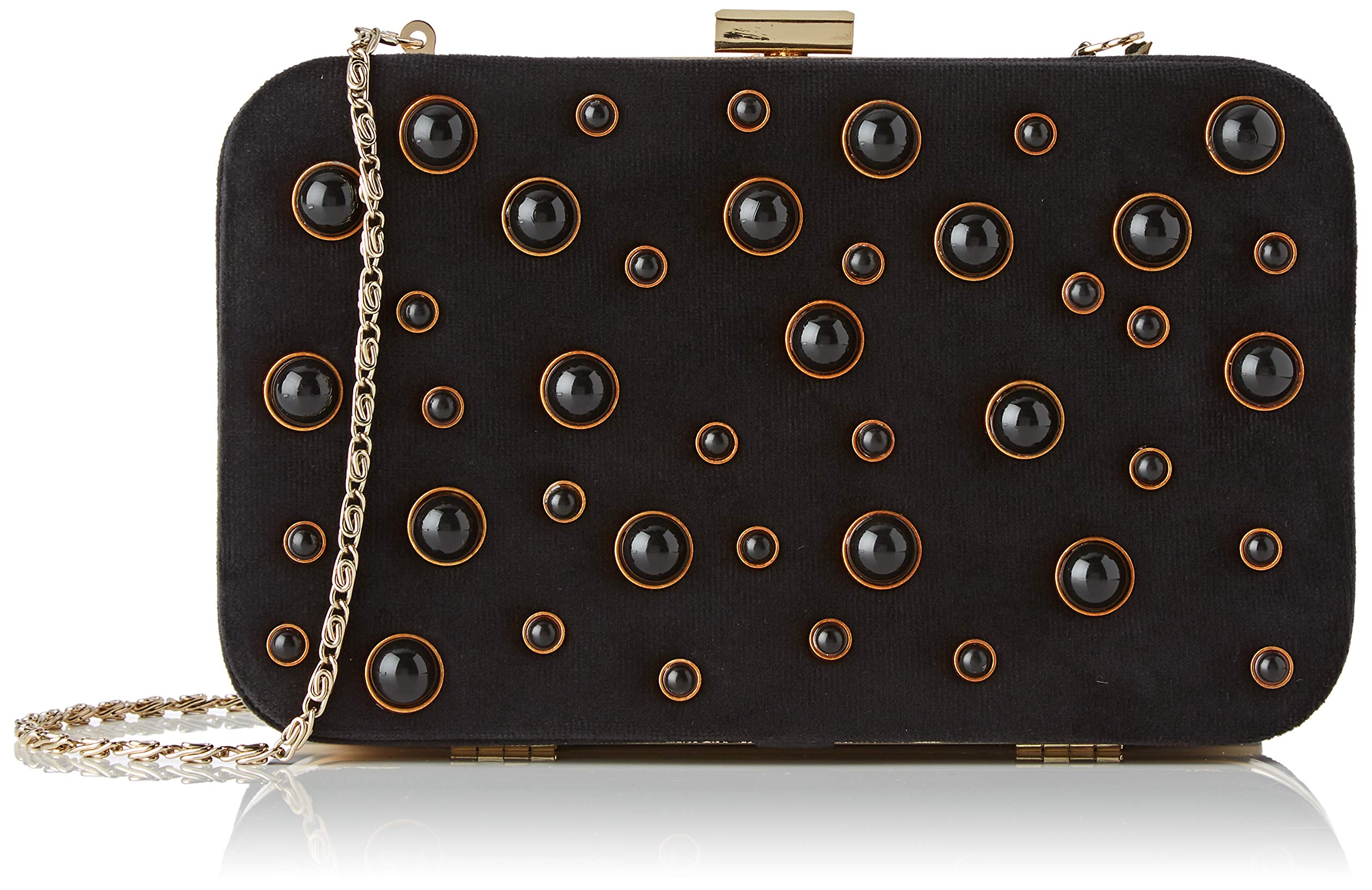 El Caballo Clutch Bag Aramal Women's Top Clutch Bag Black (blue) 6 X 14 X 21cm (W X H L)